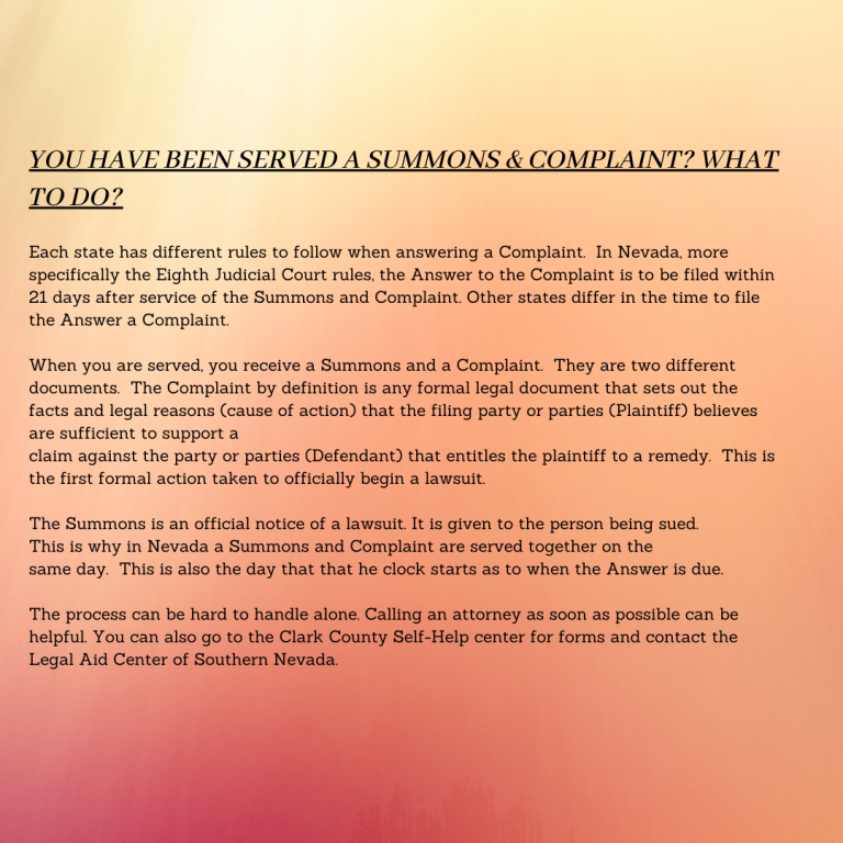 You Have Been Served A Summons Complaint What To Do Ken R